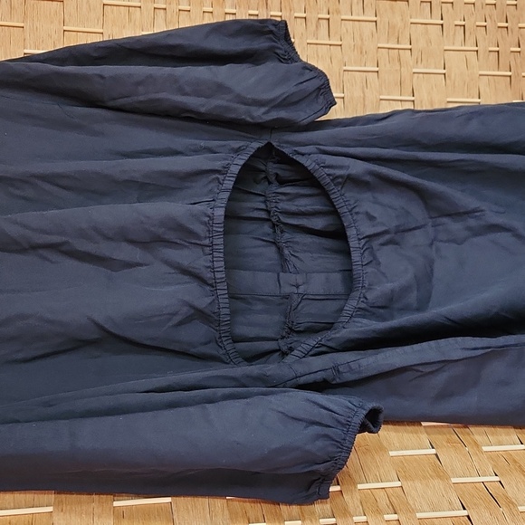 The Drop, Fall, Spring Black V-Neck Poplin, Prarie Shortsleeve Midi Dress Sz XXL - Picture 7 of 11